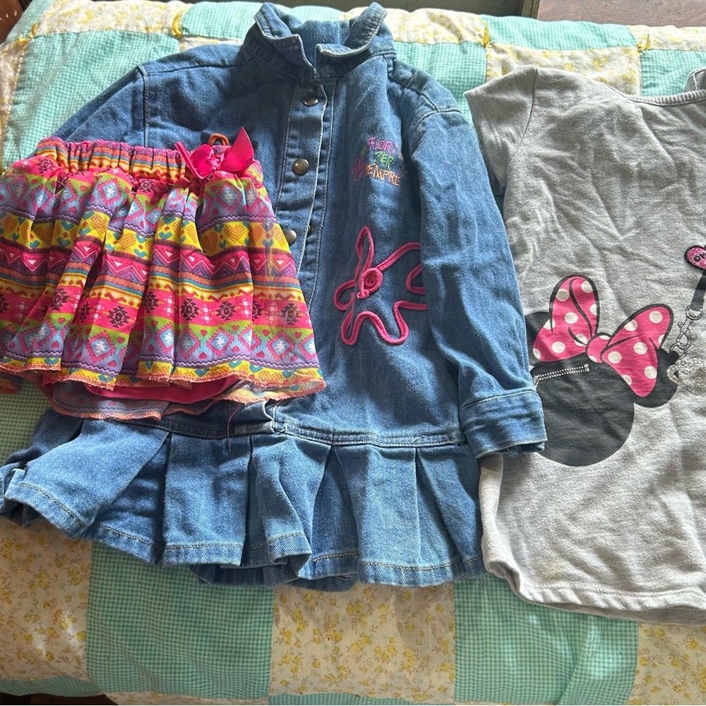 Kids Denim Jacket with Pink Accents